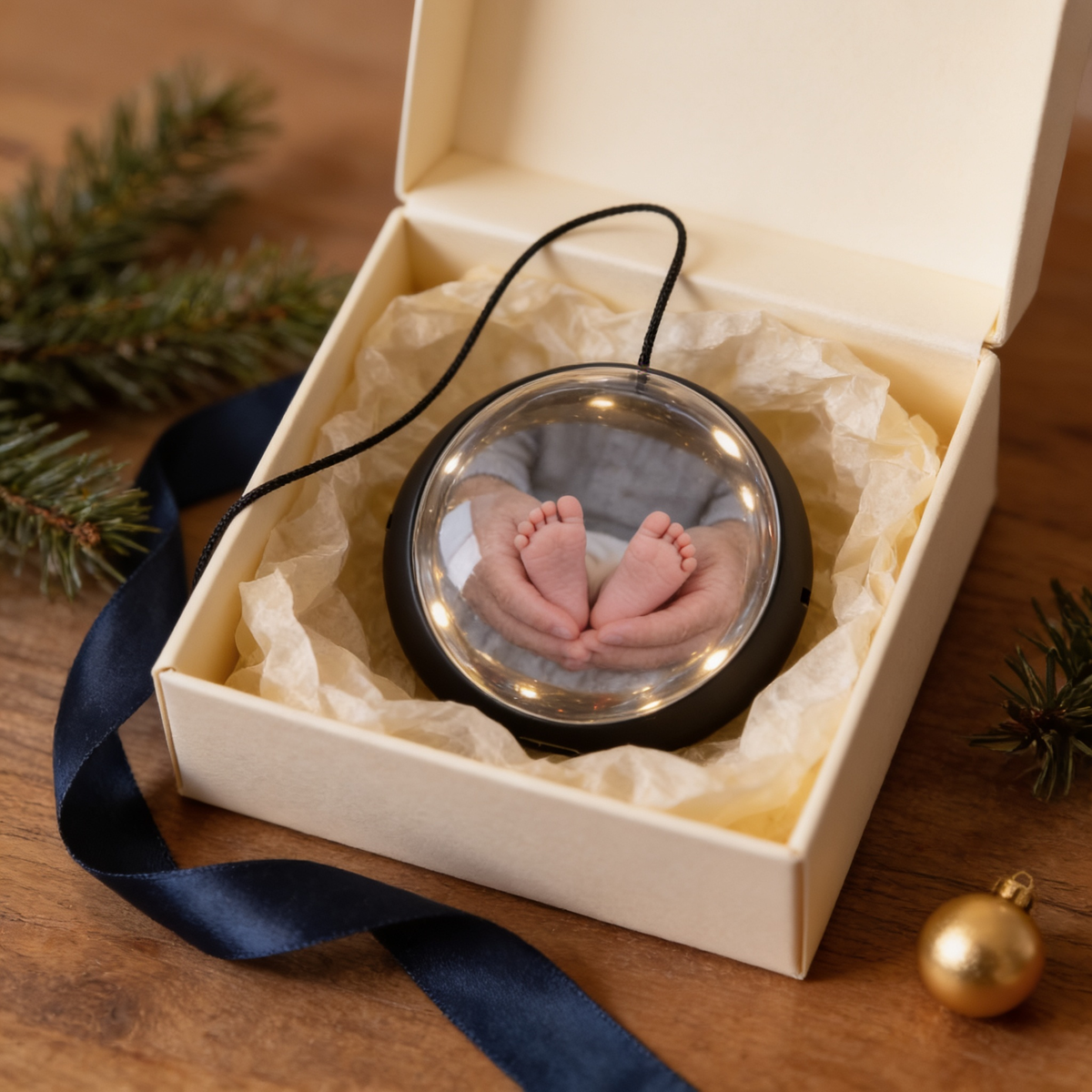 Boule de Noël Souvenir — vos vidéos et photos dans le sapin