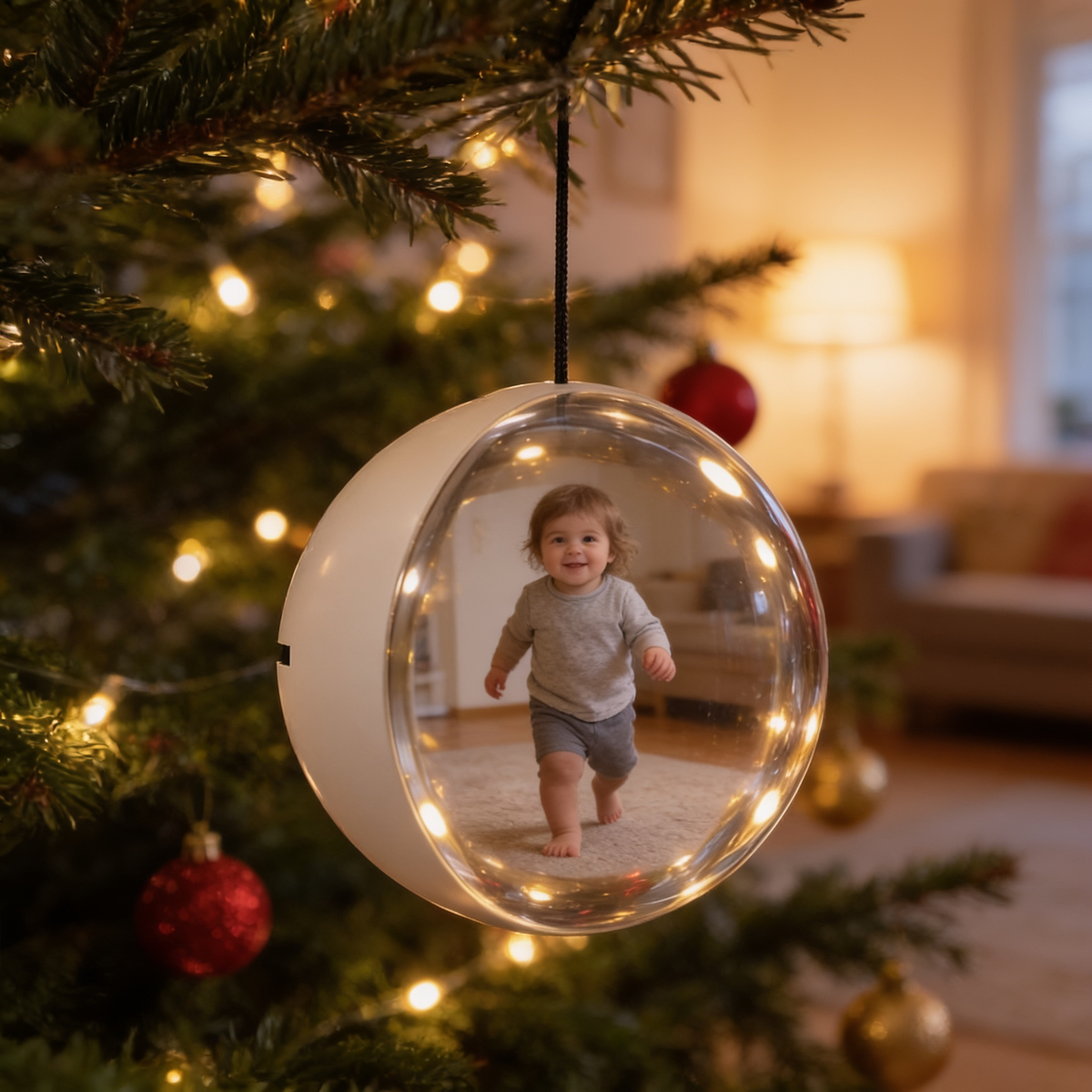 Boule de Noël Souvenir — vos vidéos et photos dans le sapin